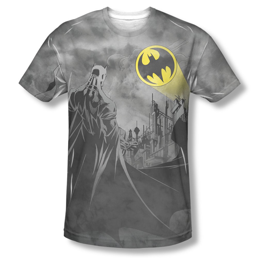 Batman Heed The Call Sublimation Gray Tee Shirt