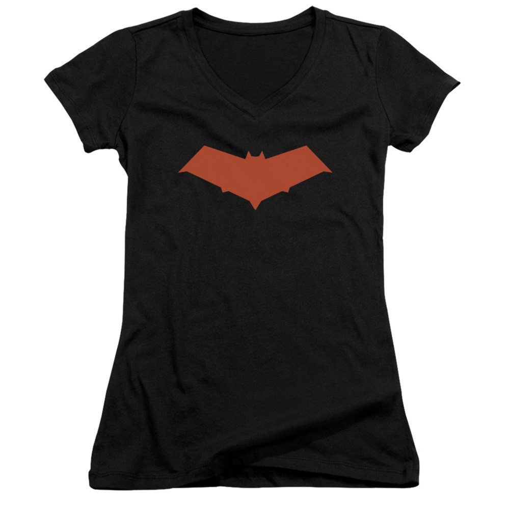 Batman Red Hood Logo Women's V-Neck Shirt