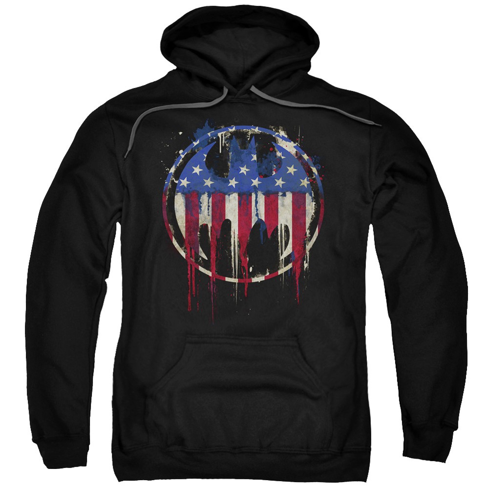 Batman Bleeding American Flag Logo Hoodie