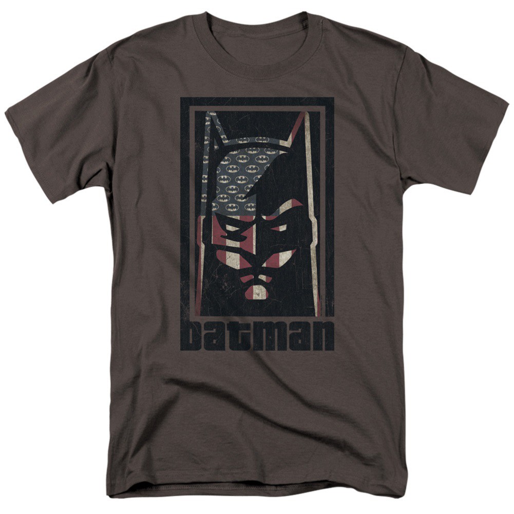 Batman American Hero Logo Flag Men's T-Shirt