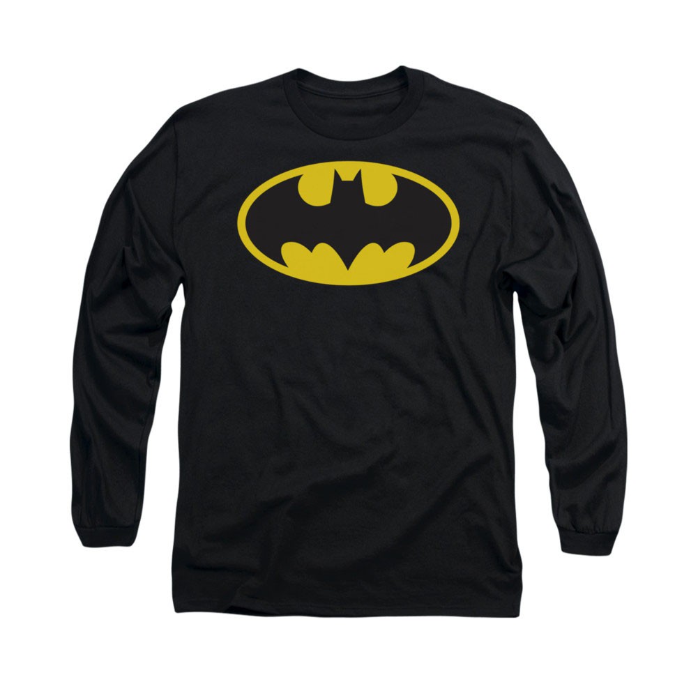 Batman Classic Logo Black Long Sleeve T-Shirt