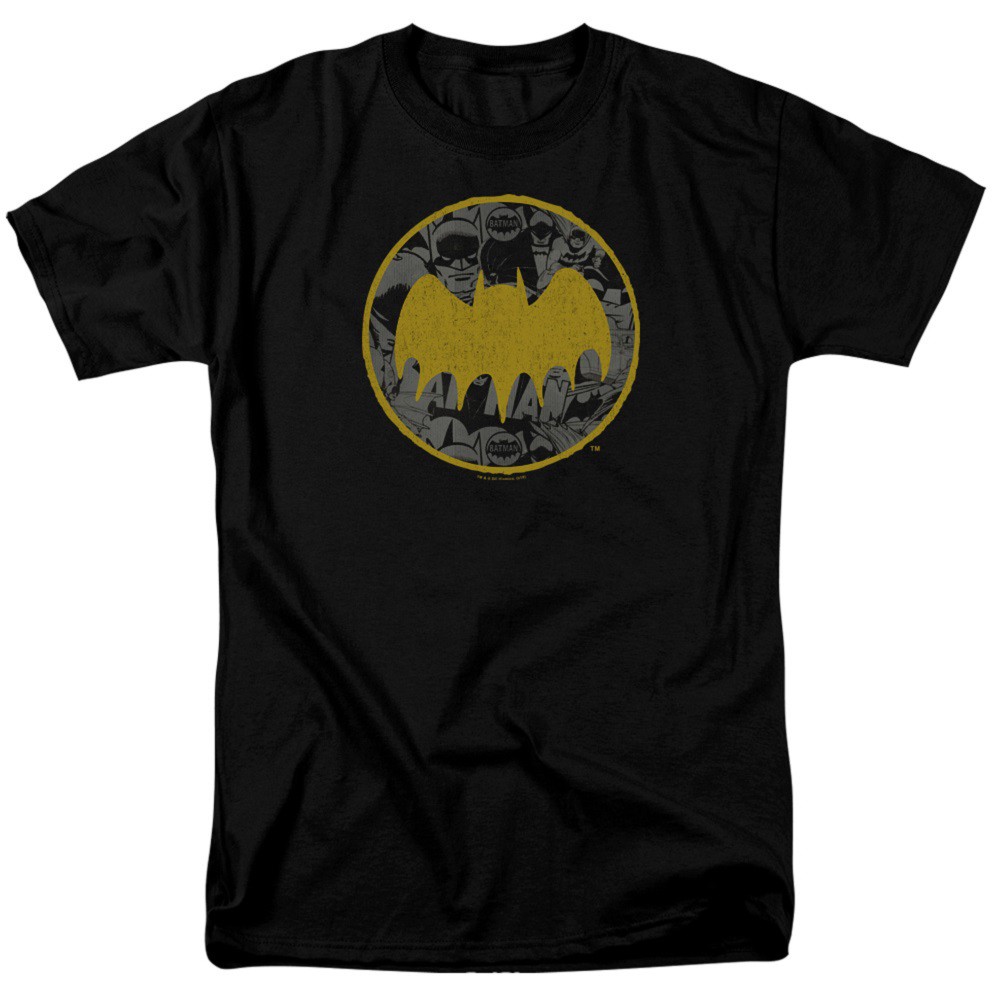 Batman Vintage Logo Collage Men's Black T-Shirt