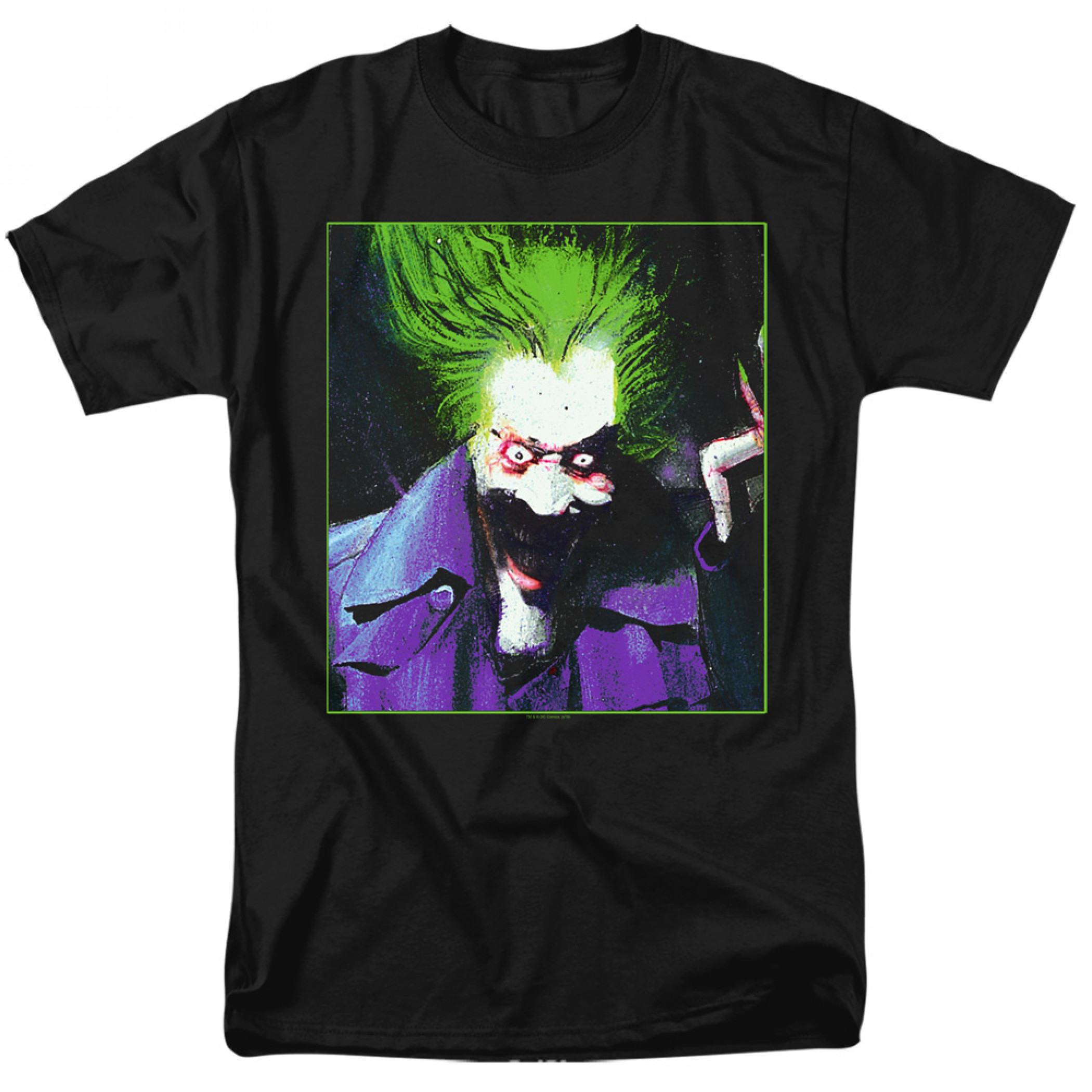 The Joker Painted Portrait Men's Black T-Shirt