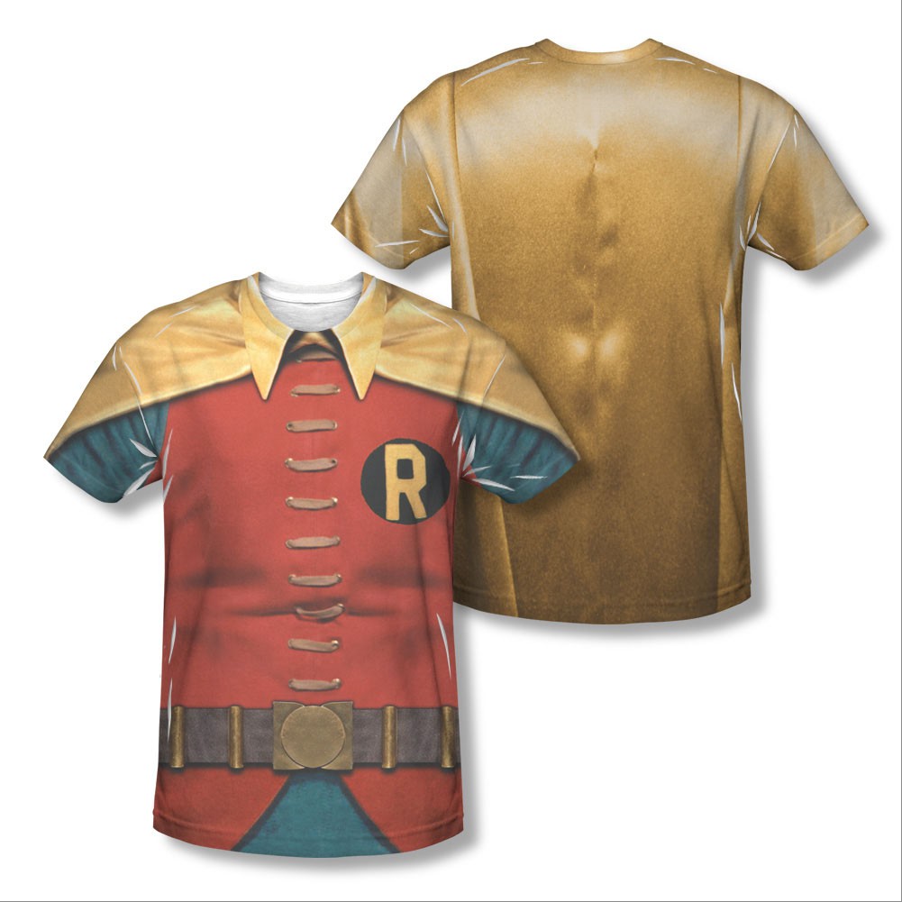 Batman Classic TV Red Robin Two-Sided Sublimation Costume Tee Shirt