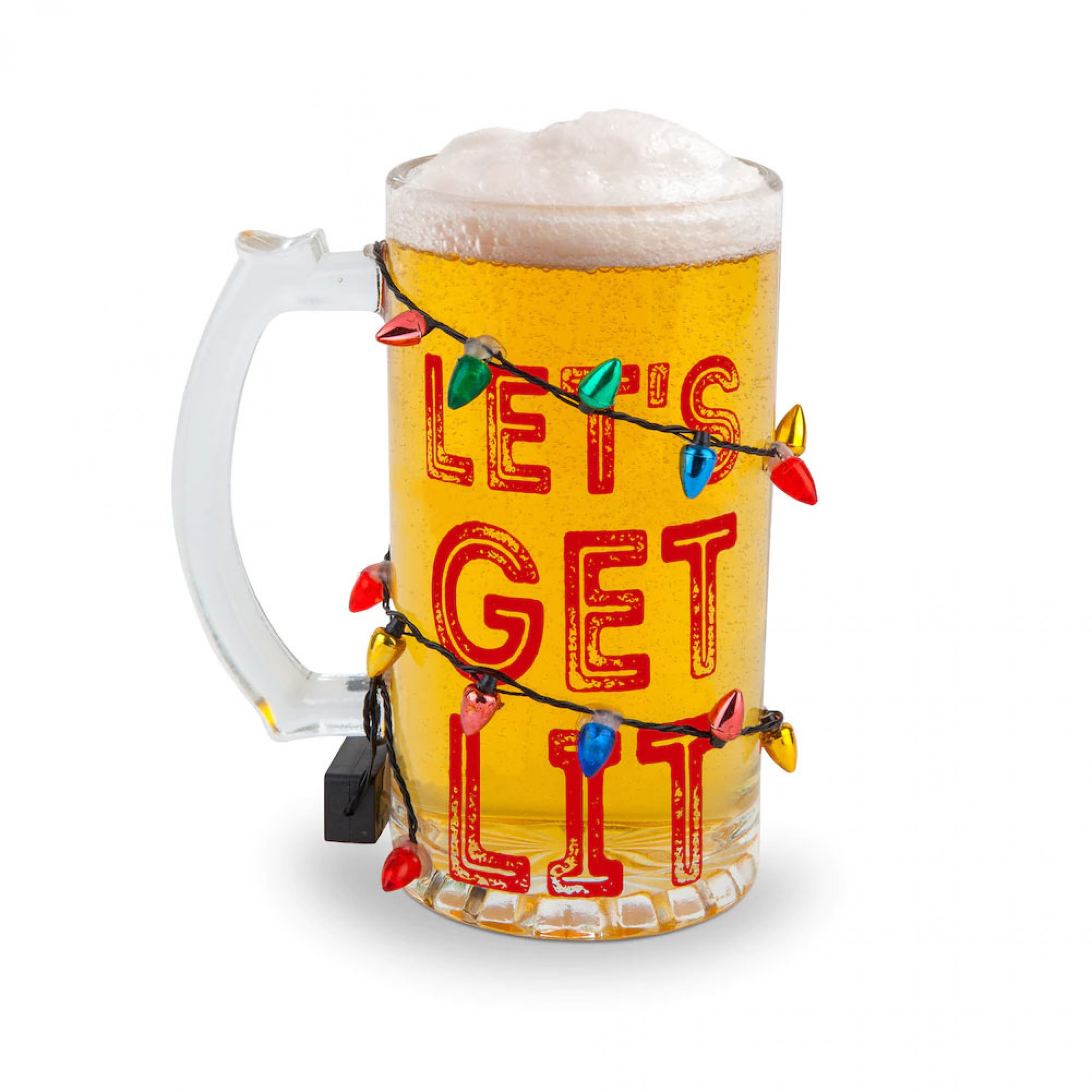 Let's Get Lit Holiday Beer Glass