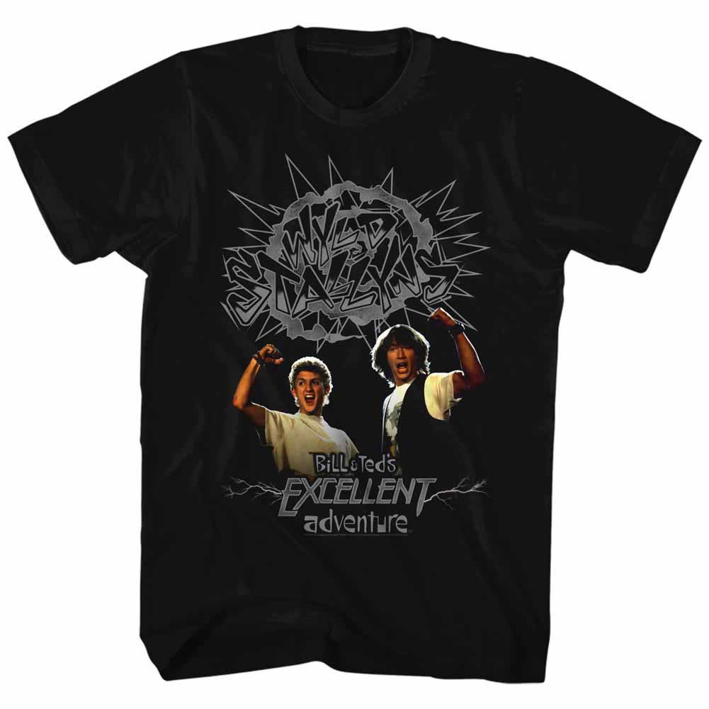 Bill And Ted Gray Wyld Stalyns Black T-Shirt