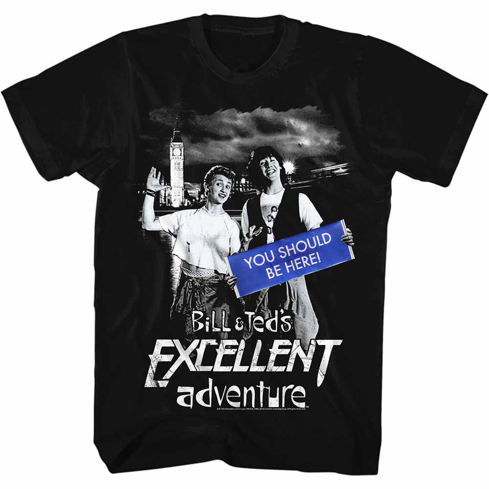Bill And Ted You Should Be Here Black TShirt