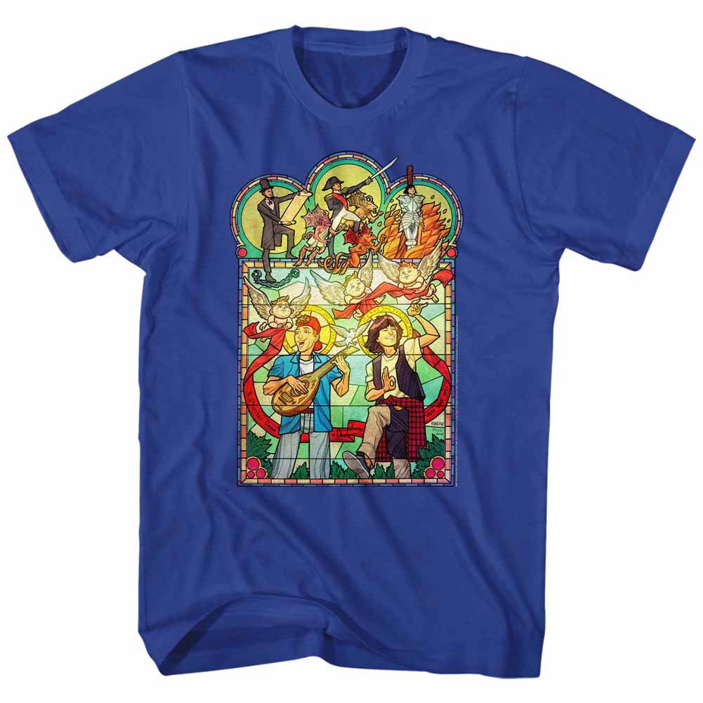 Bill And Ted Stained Glass Blue T-Shirt