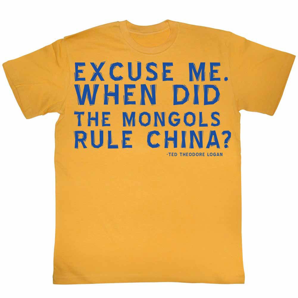 Bill And Ted Excuses Yellow T-Shirt