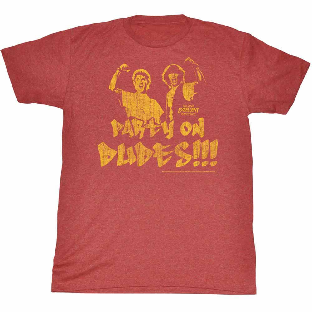 Bill And Ted Party On Fade Red T-Shirt