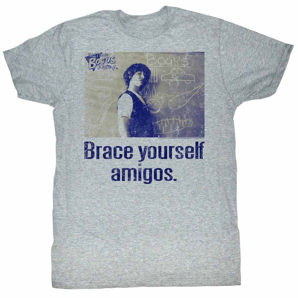 Bill And Ted Brace Yourself Gray T-Shirt