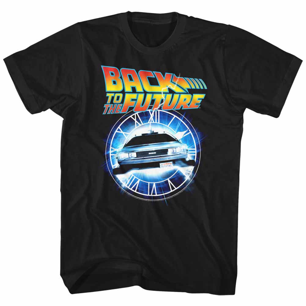 Back To The Future Out Of Time Black T-Shirt