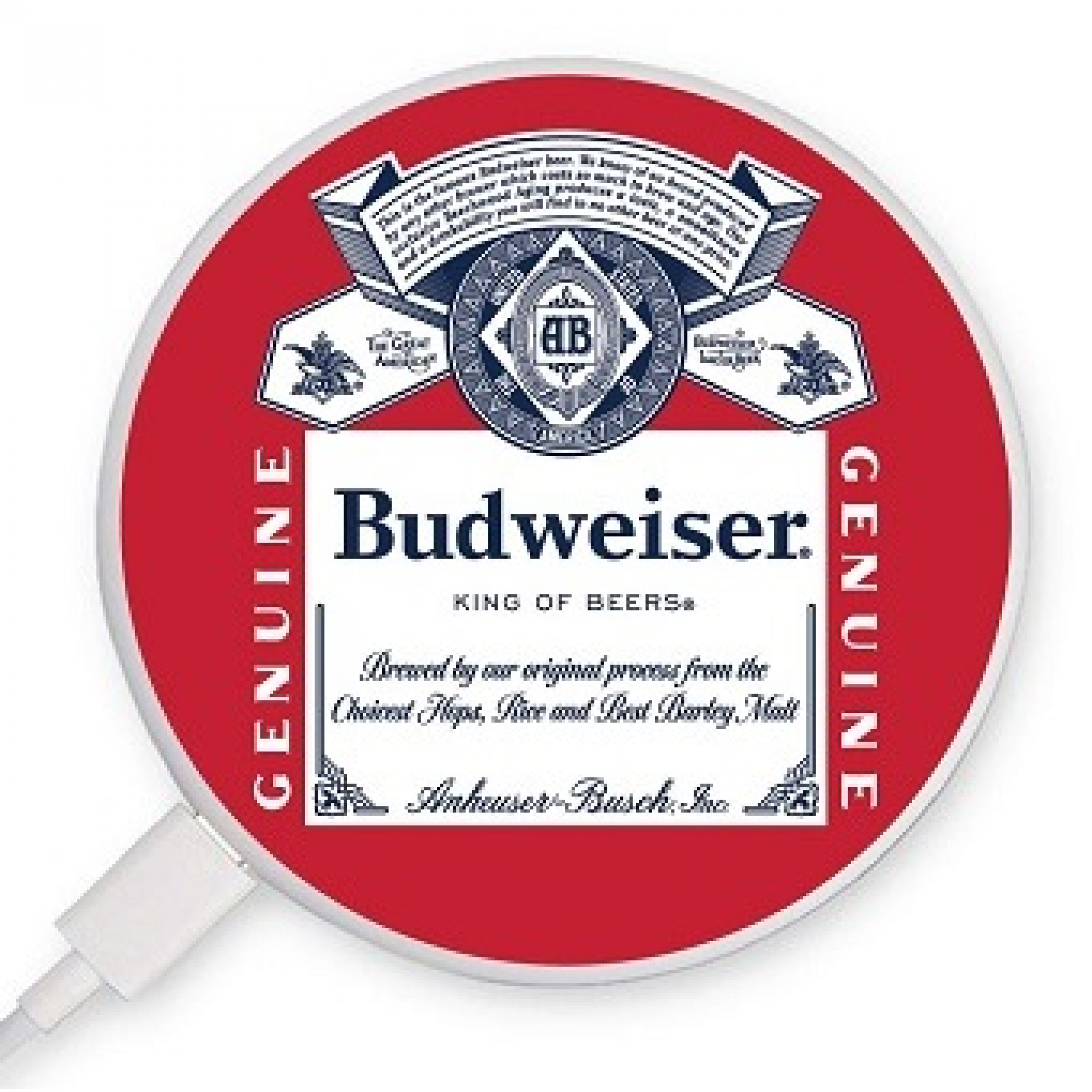 Budweiser King of Beers Label Coaster-style Rapid Wireless Charger