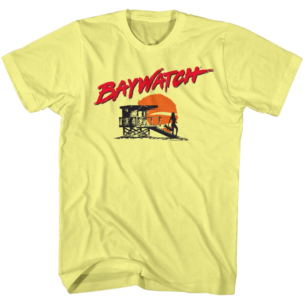 Baywatch Beach Logo Men's Yellow T-Shirt