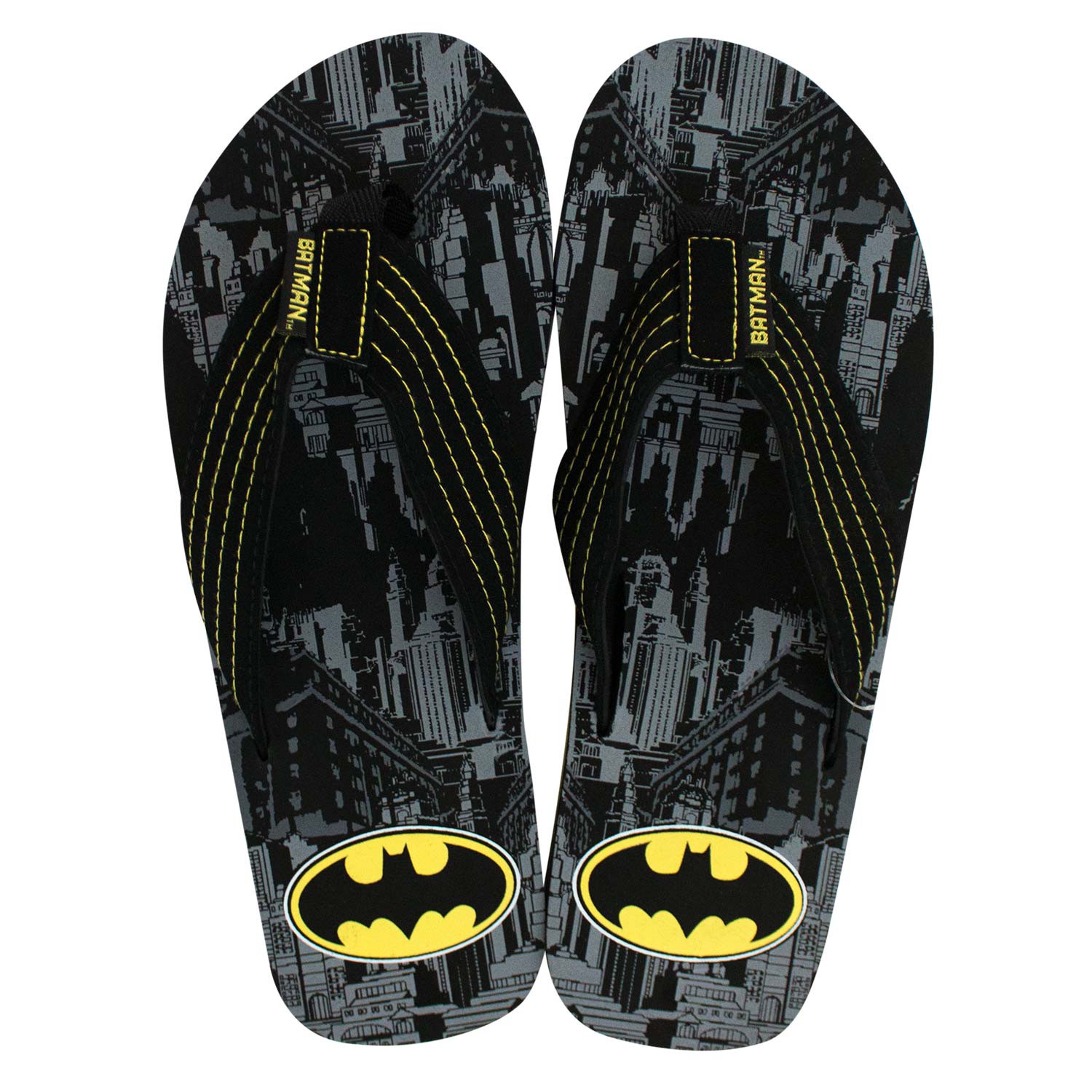 Batman Men's City Print Flip Flops