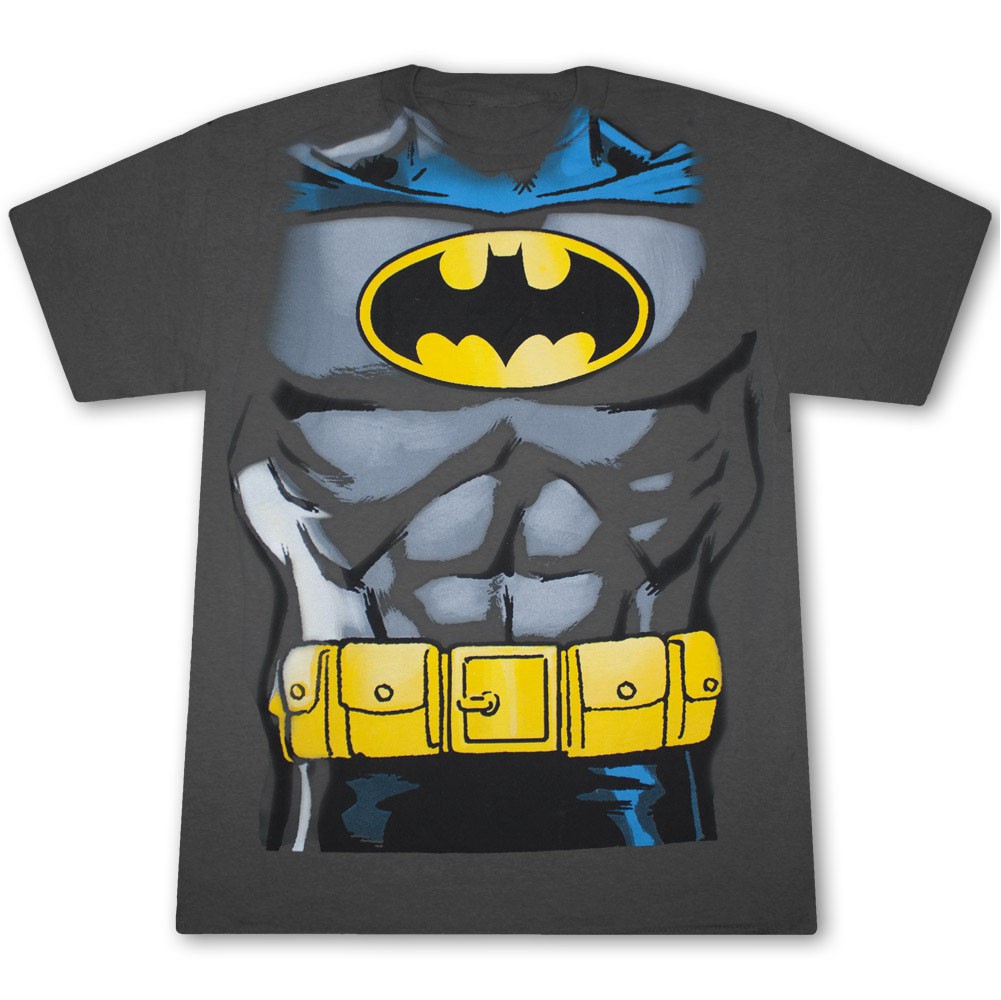 Batman Classic Retro Costume Gray Graphic T Shirt