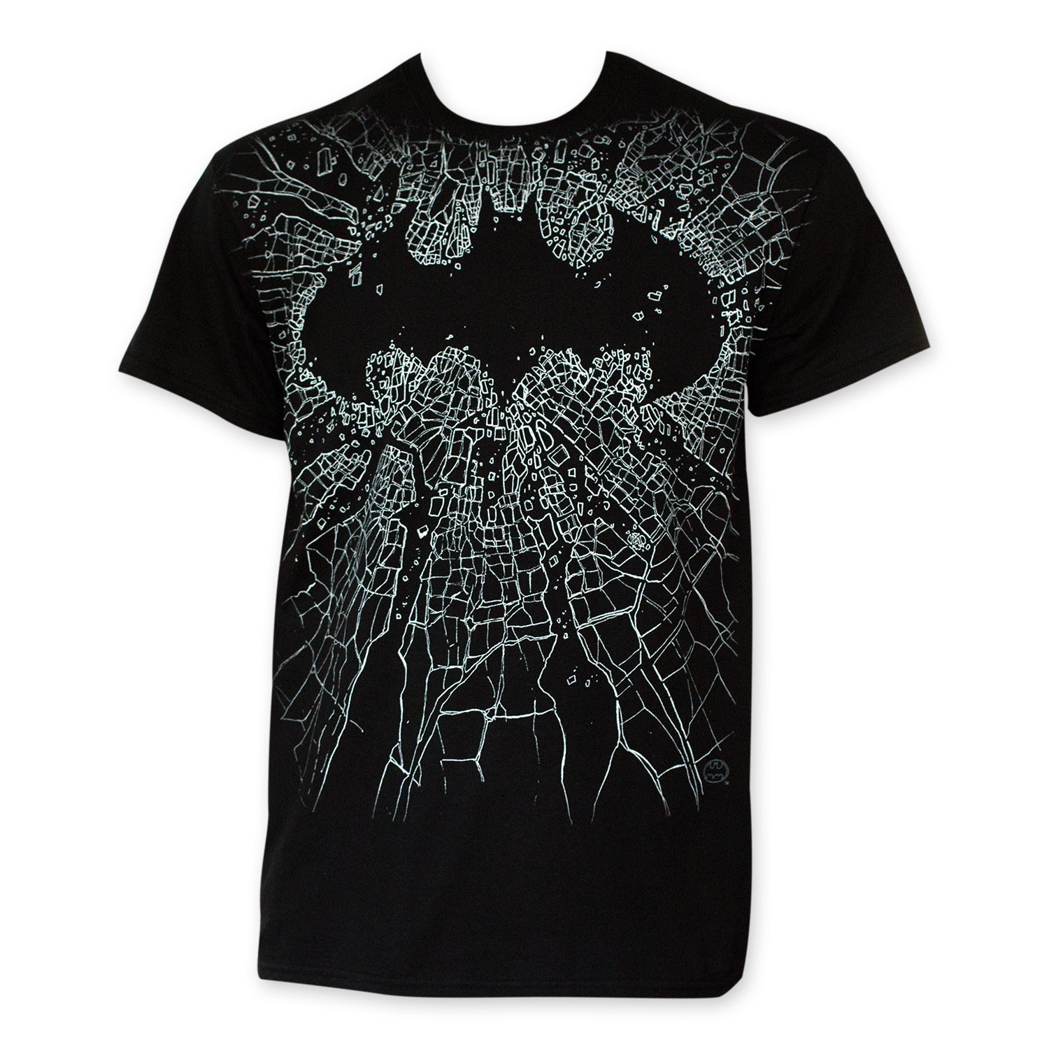 Batman Men's Black Shattered Logo Tee Shirt