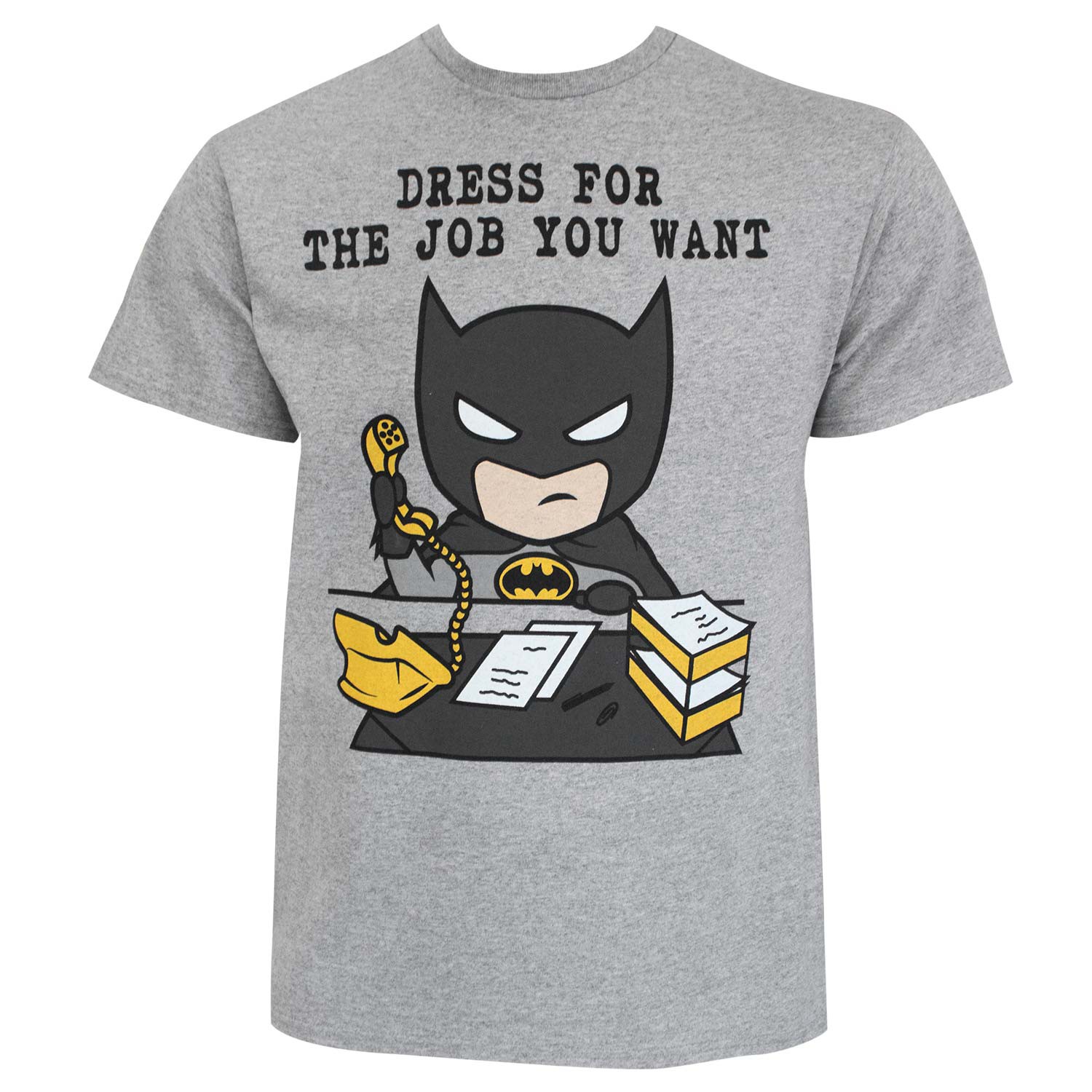 Batman Dress For The Job You Want Grey Tee Shirt