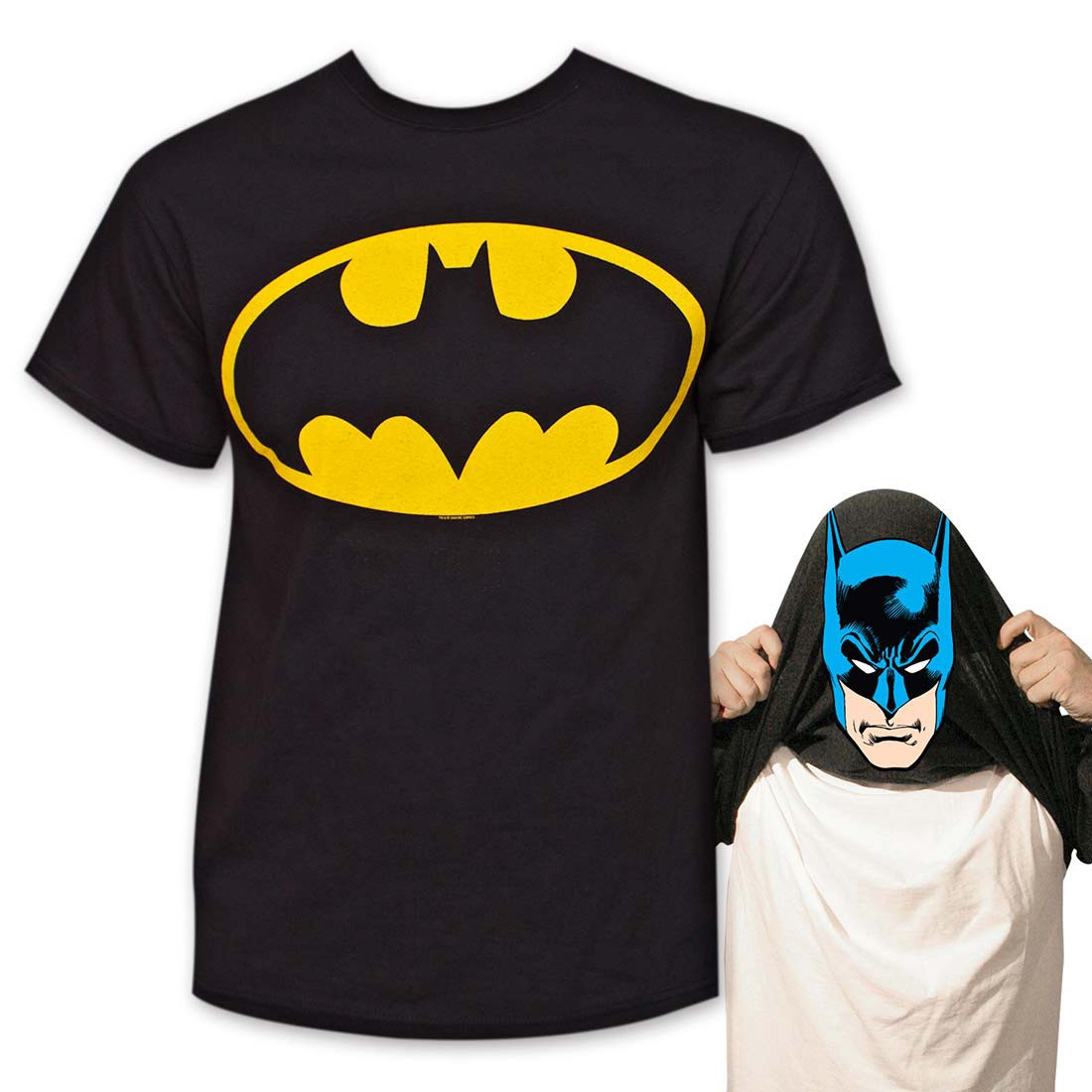Batman Face Flip-Up Reversible Shirt - Black