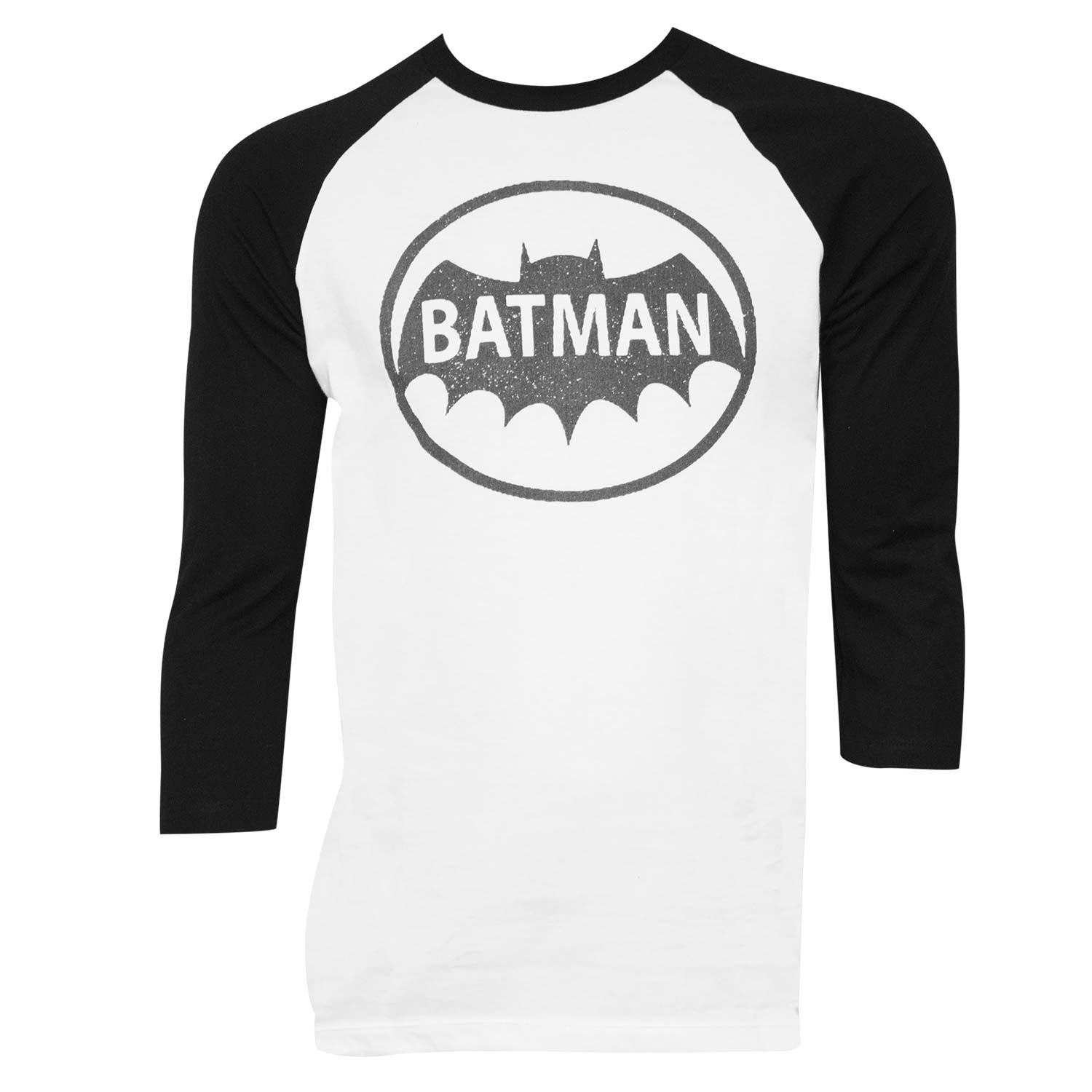 Batman Raglan Sleeve White Tee Shirt