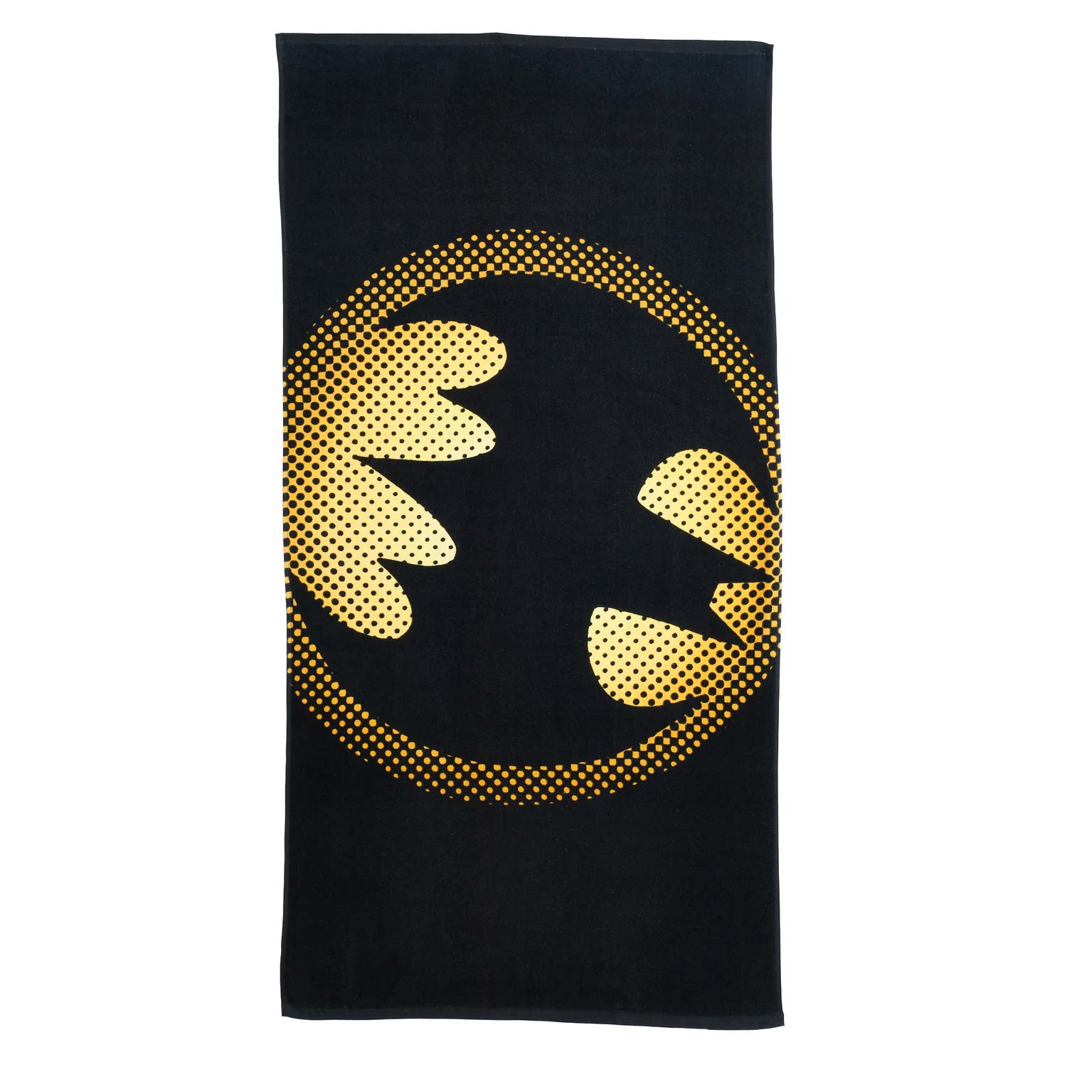 Batman Half Tone Logo Black Beach Towel