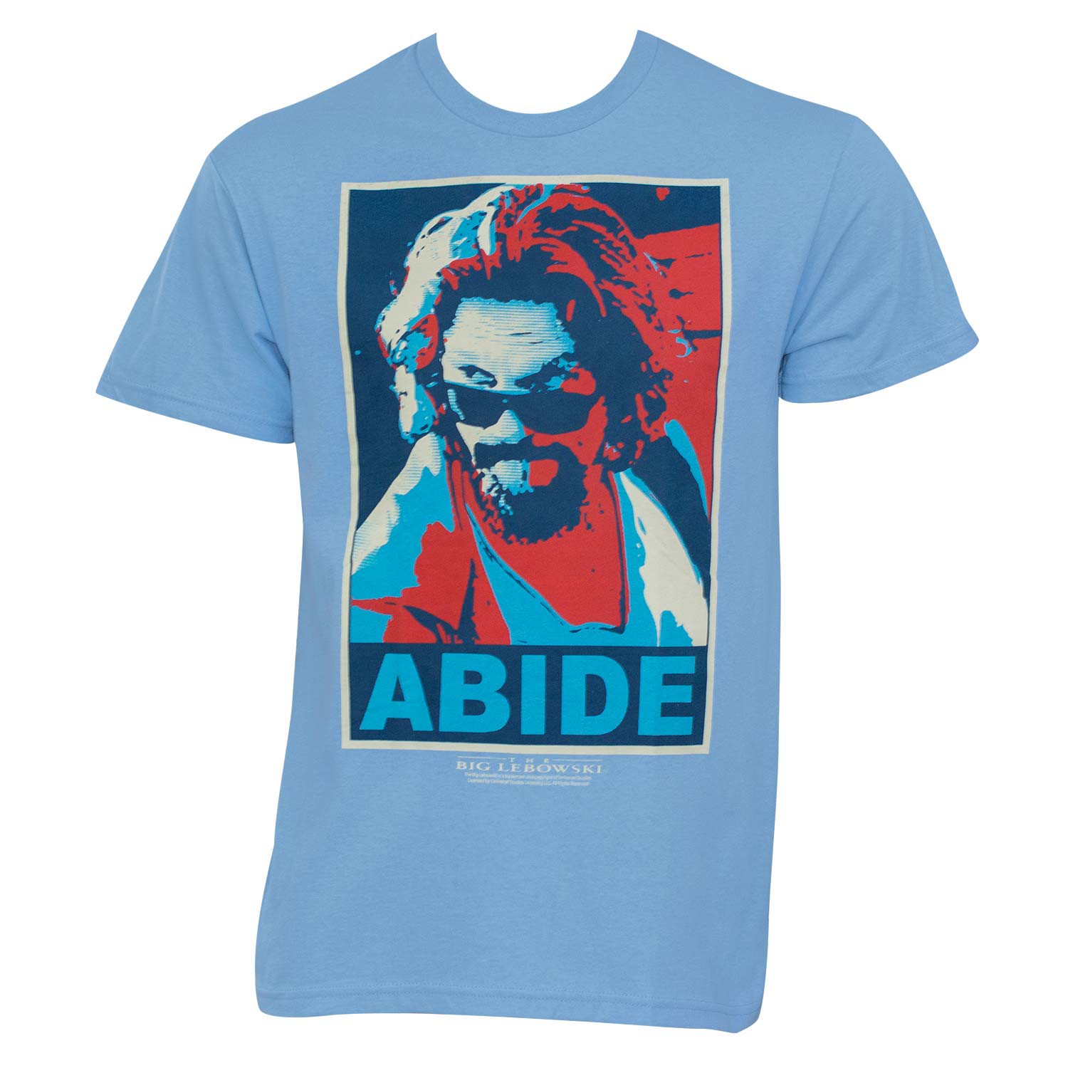 The Big Lebowski Posterized Abide Light Blue Graphic T-Shirt