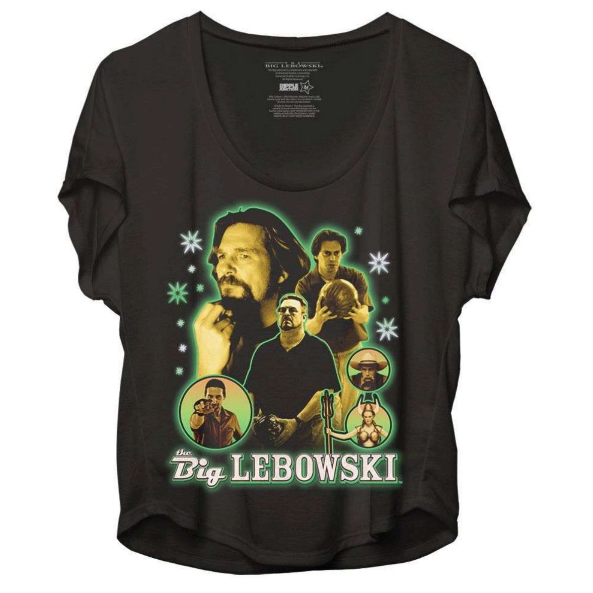 Big Lebowski Women's Crop Top Bowling T-Shirt.