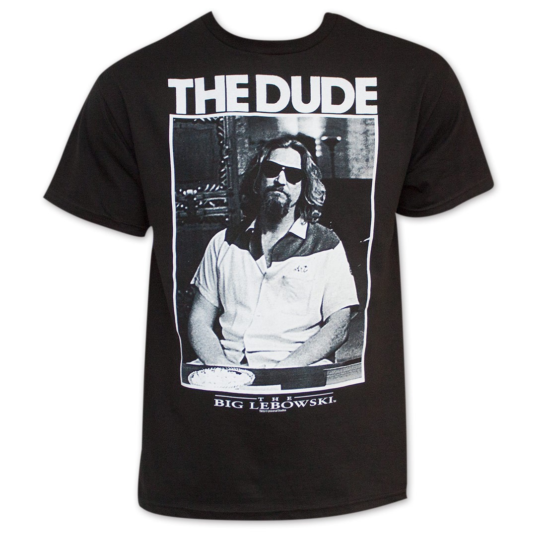Officially licensed and features big black and white picture of the dude in...