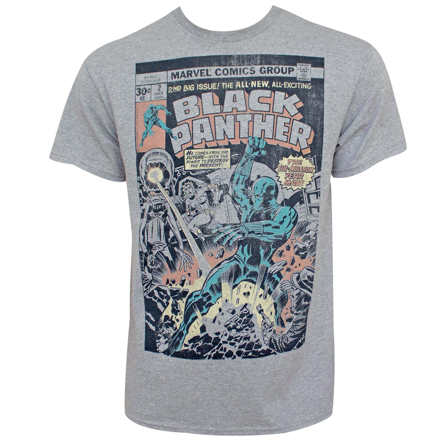 Black Panther Comic Comic Men's Gray T-Shirt