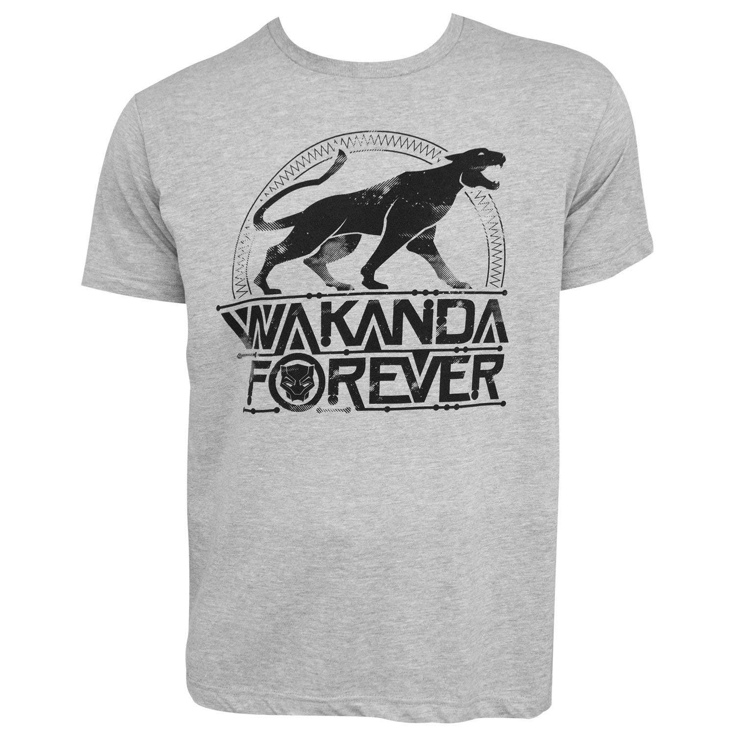Black Panther Emblem Wakanda Forever Men's Grey T-Shirt