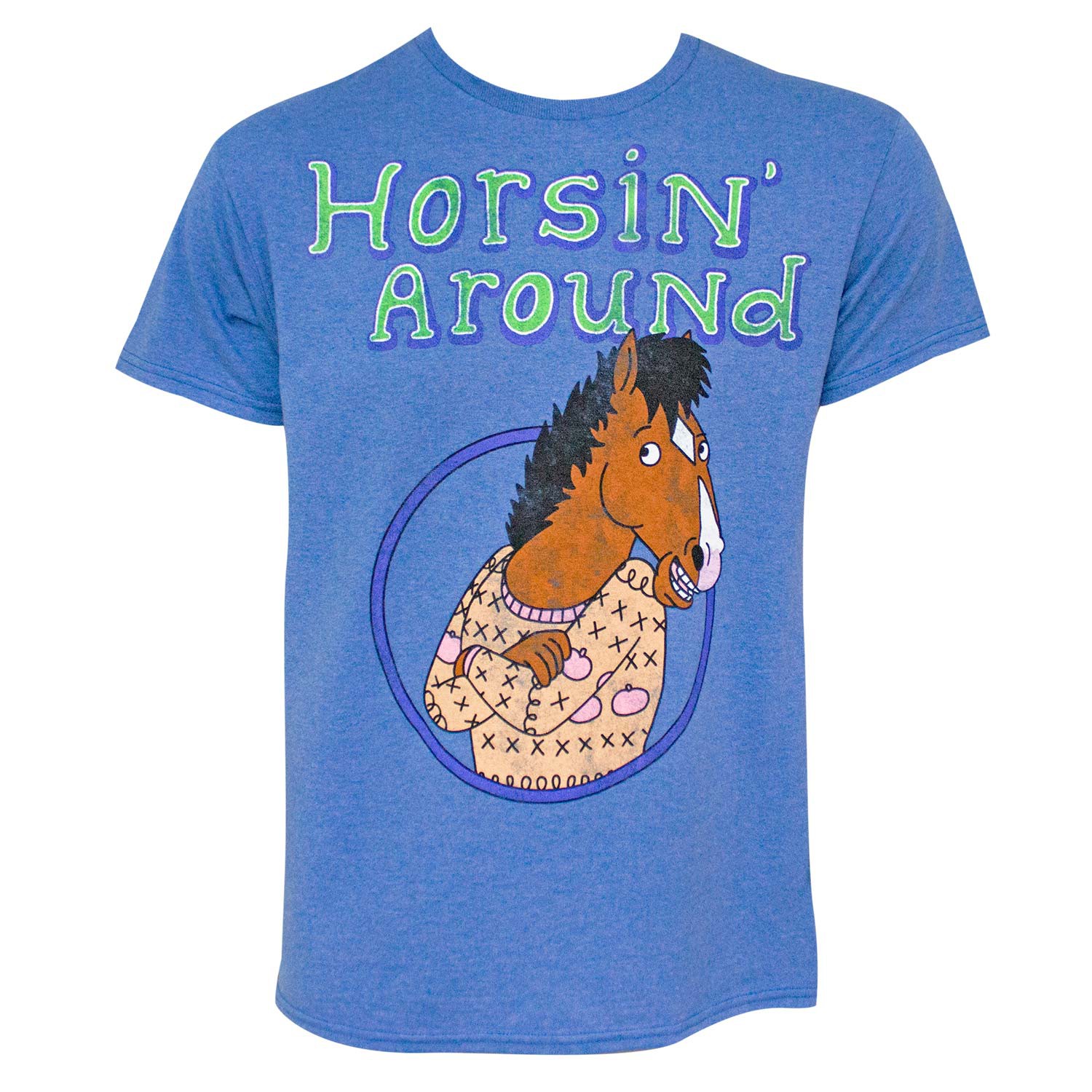 BoJack Horseman Horsin' Around Men's Blue T-Shirt
