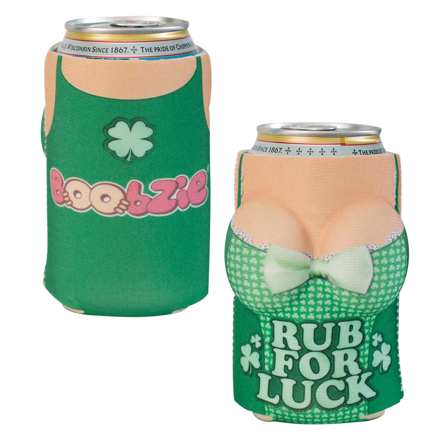 Rub For Luck Boobzie Beer Can Cooler