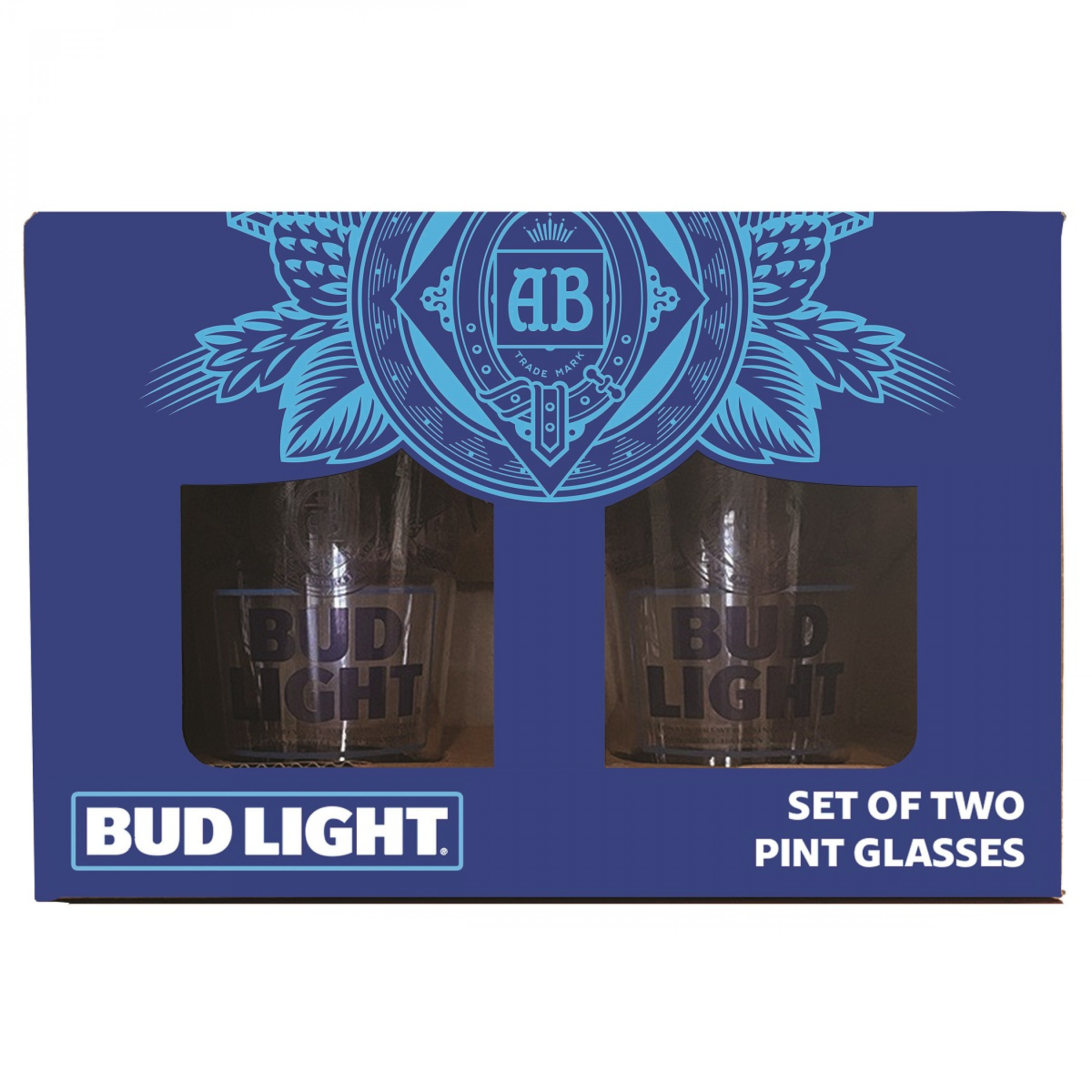 Bud Light Classic Logo 2-Pack Pint Glass Set