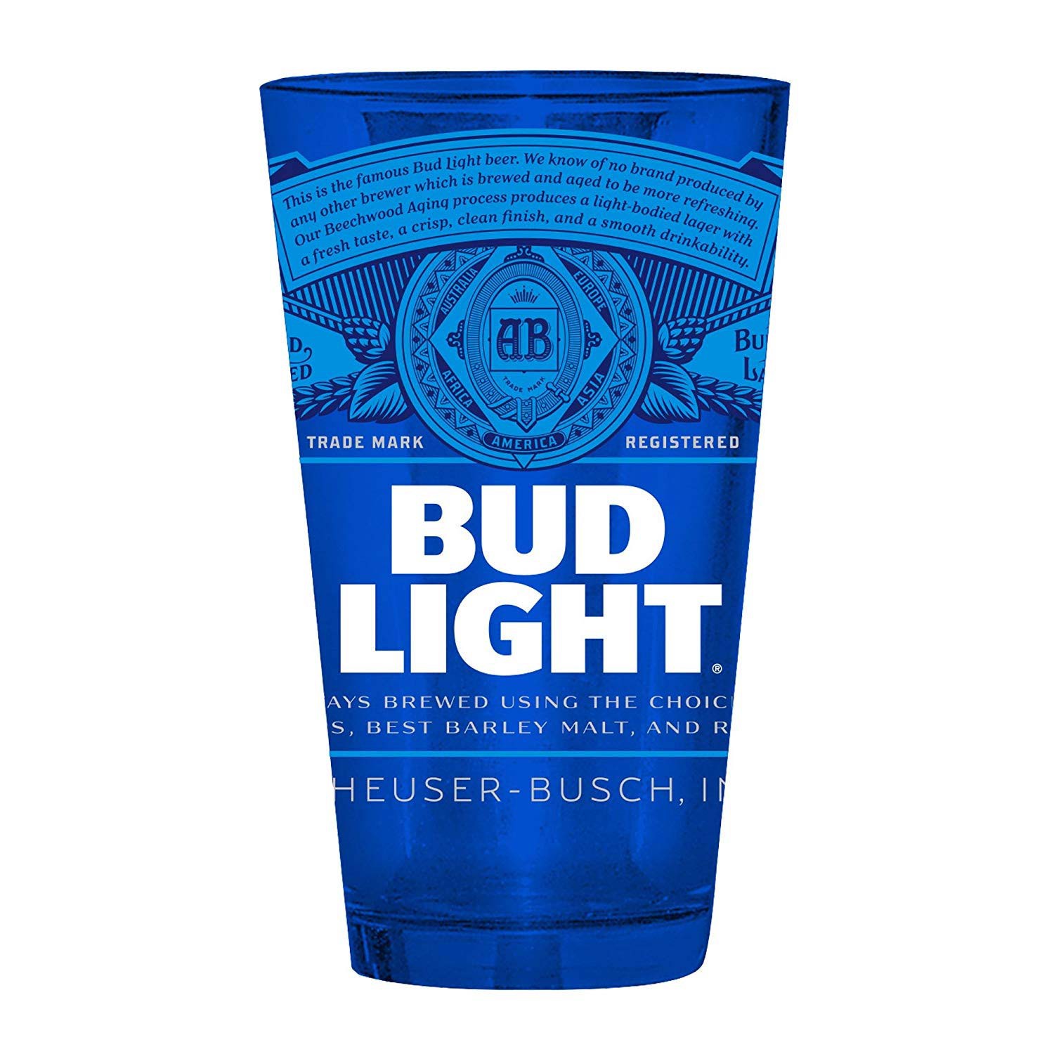 Bud Light Label Blue Pint Glass