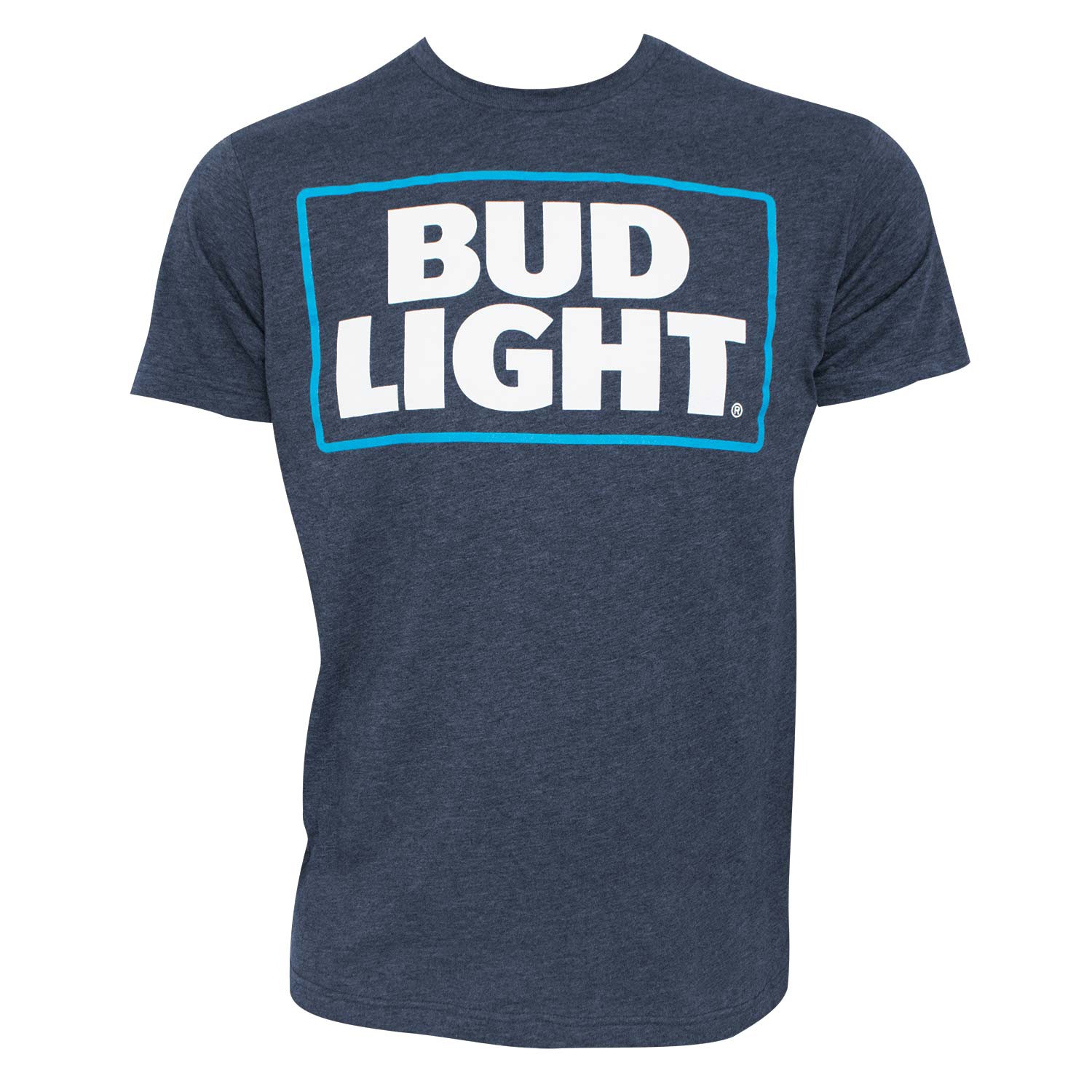 Bud Light Basic Logo Heather Navy Blue Tee Shirt