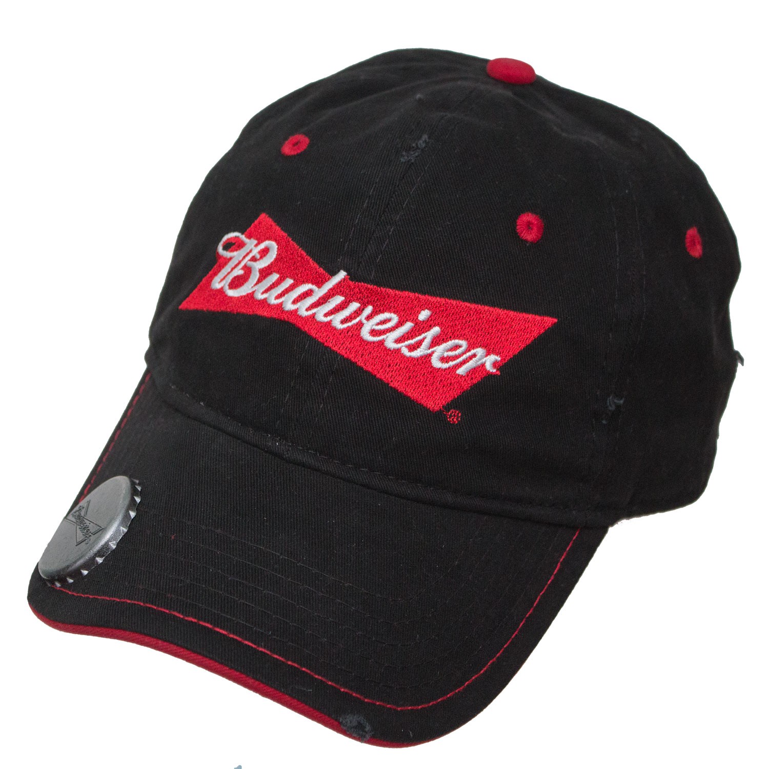 Budweiser Adjustable Black Bottle Opener Hat