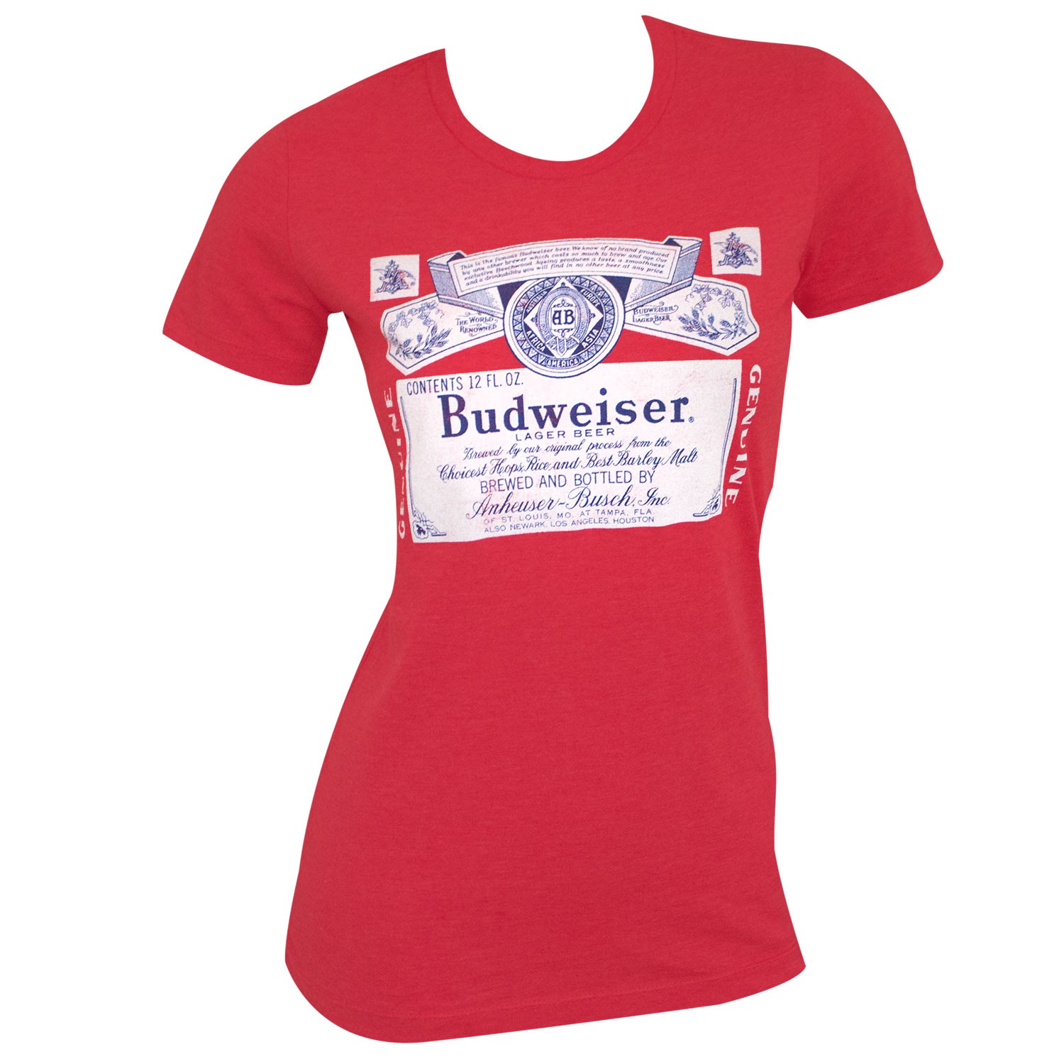 Budweiser Label Women's Red T-Shirt