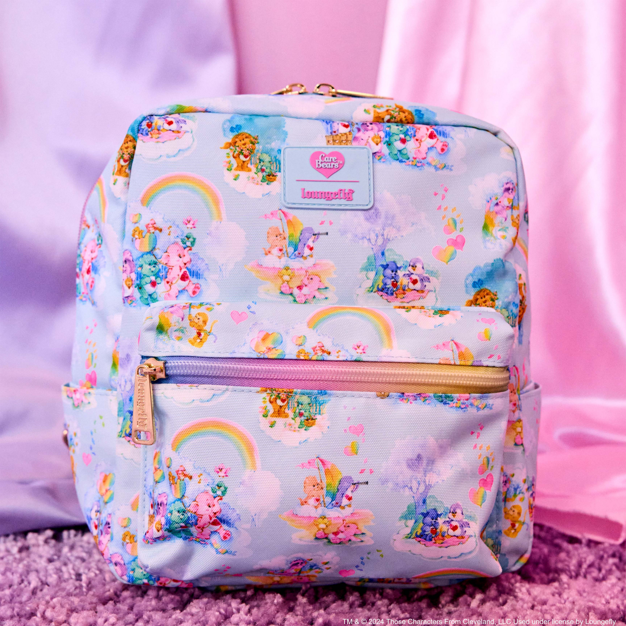 Care Bears Clouds All Over Print Square Mini Backpack By Loungefly