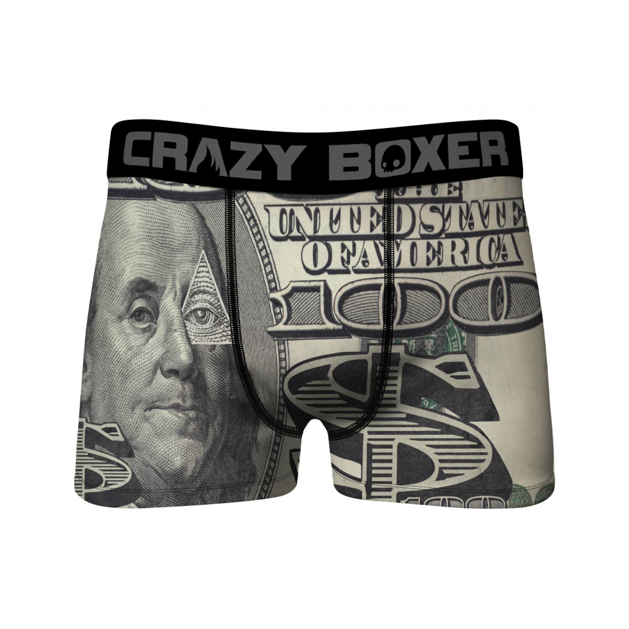 Crazy Boxer $100 Bill Benjamins Boxer Briefs