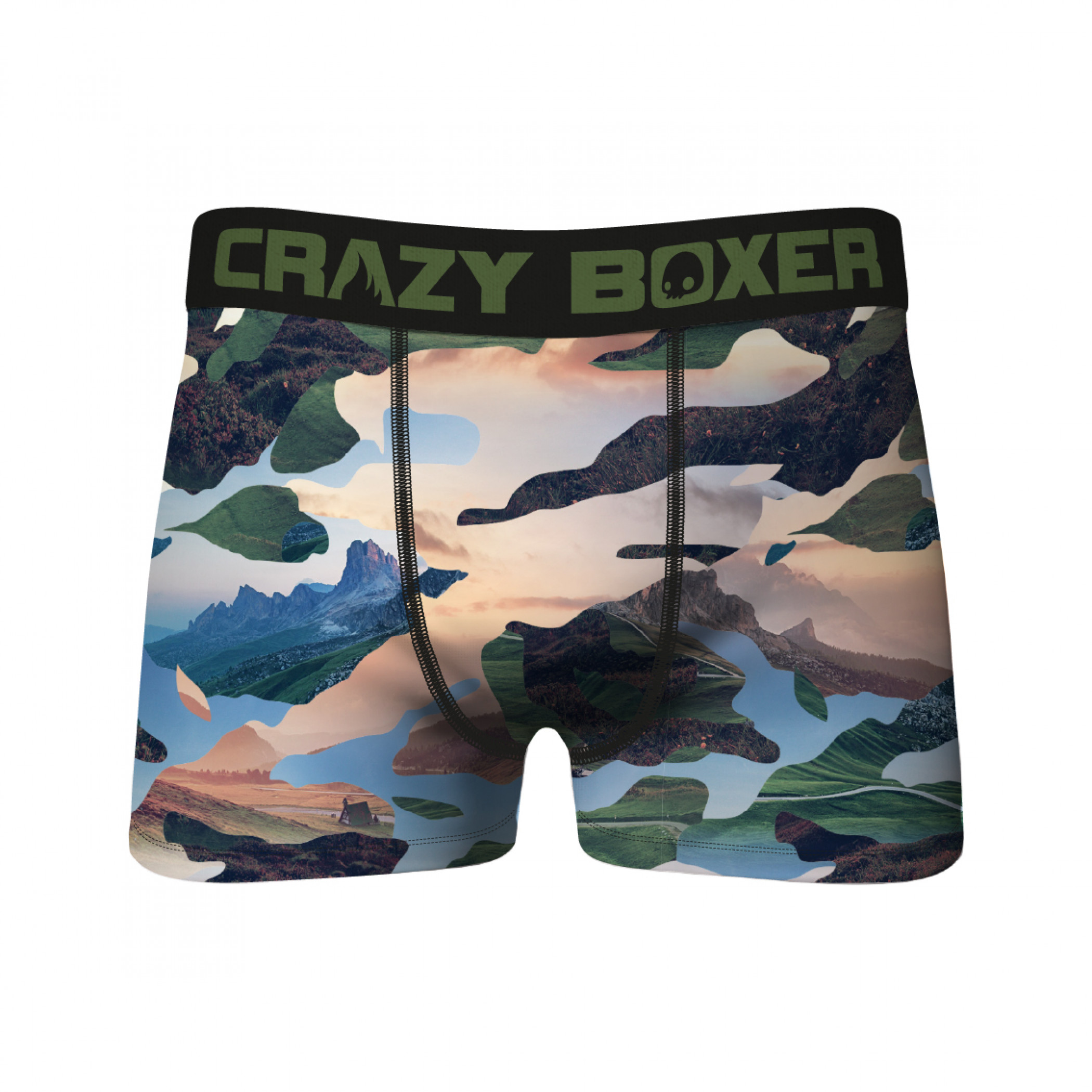 Camo Mountain Scene Boxer Briefs