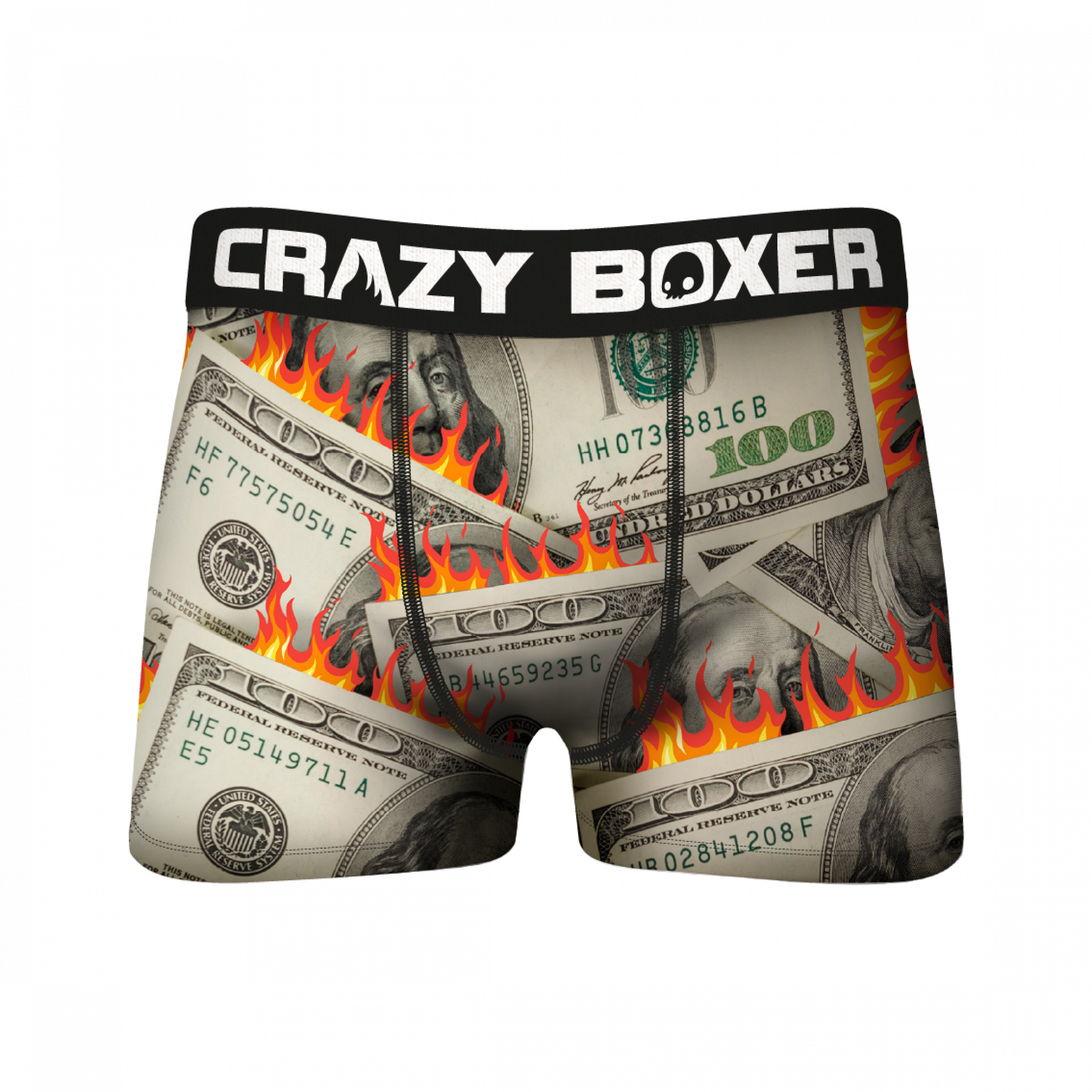 Crazy Boxers Burning Benjamins Cash Boxer Briefs