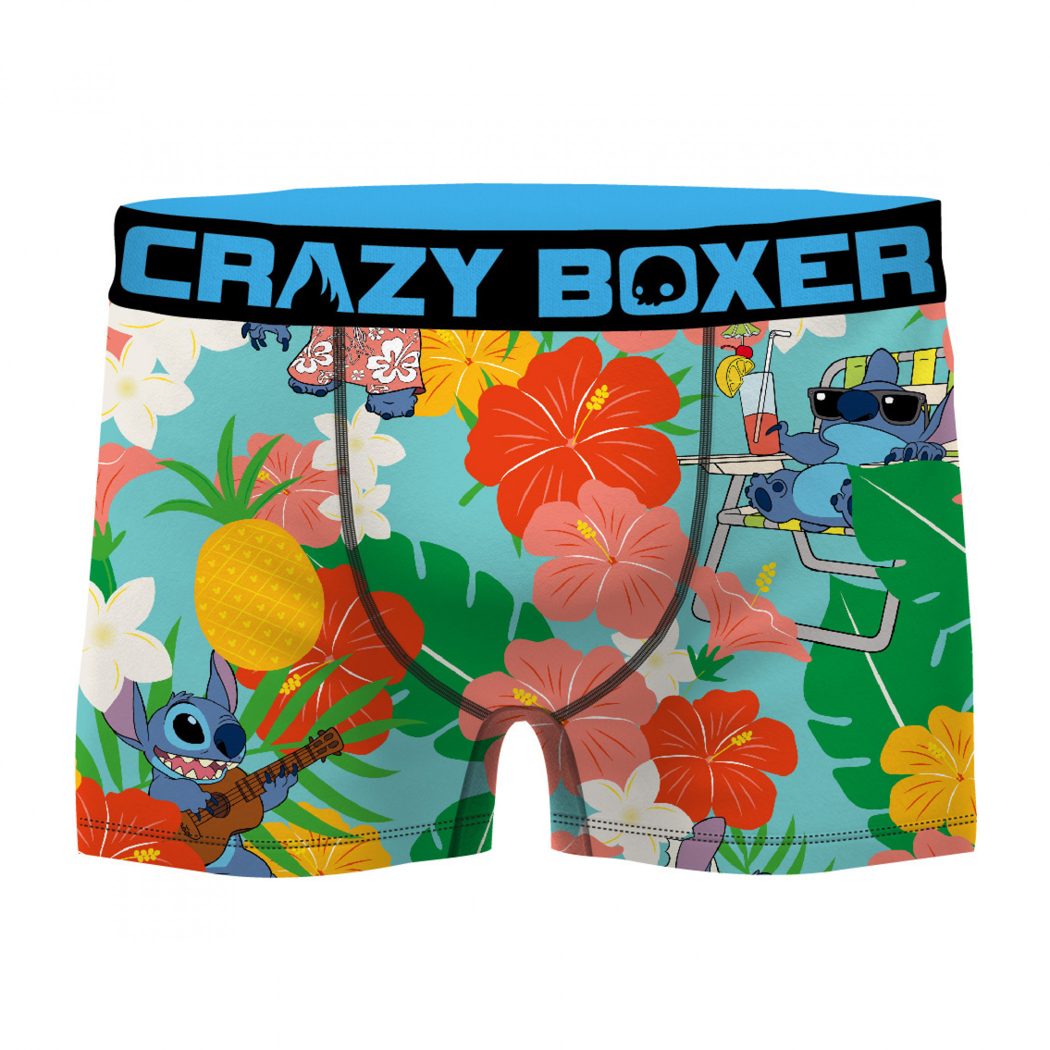 Disney Floral Lilo and Stitch Boxer Men's Boxer Briefs Shorts