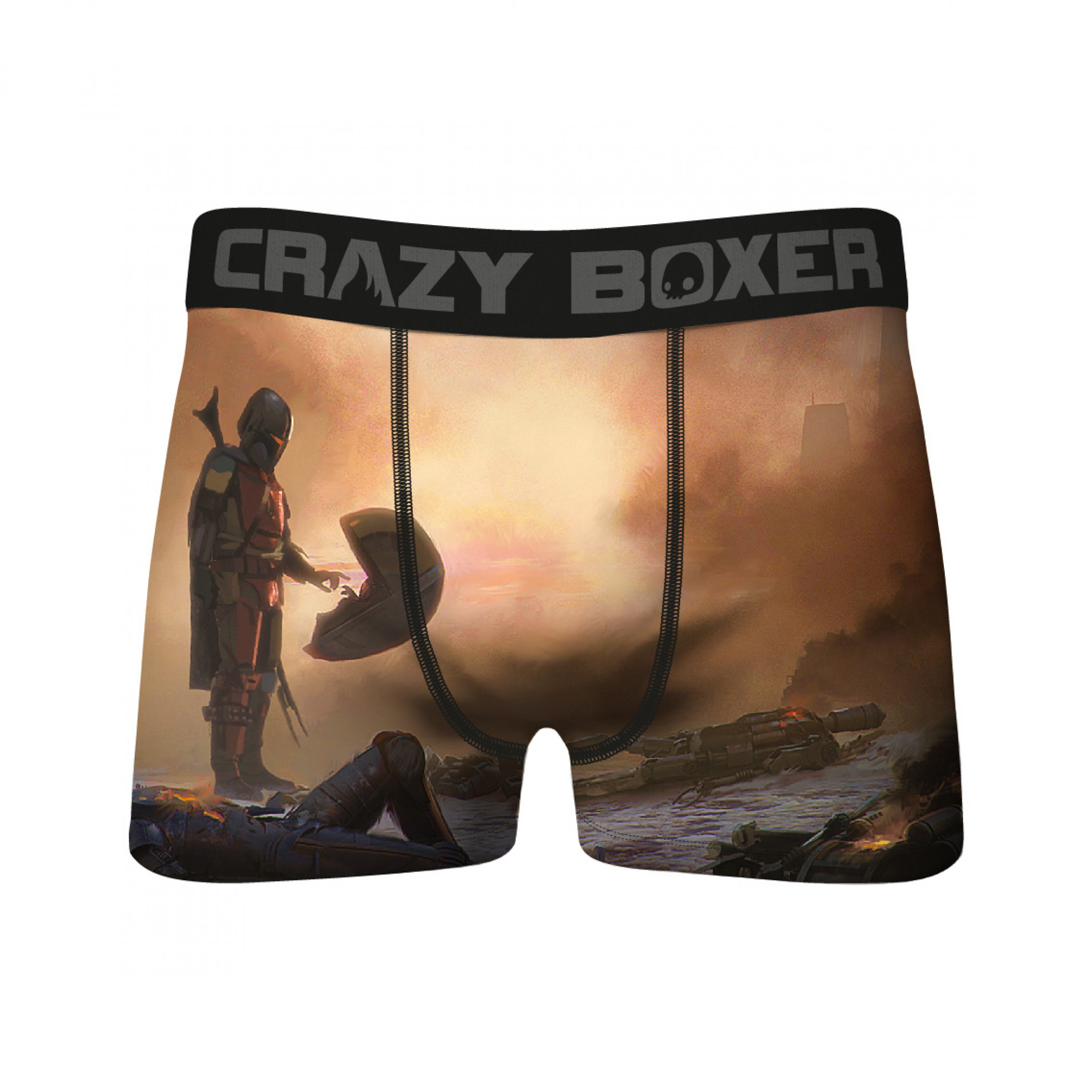 Star Wars Meeting The Child & Mandalorian Helmets All Over Print 2-Pack of Crazy Boxer Briefs