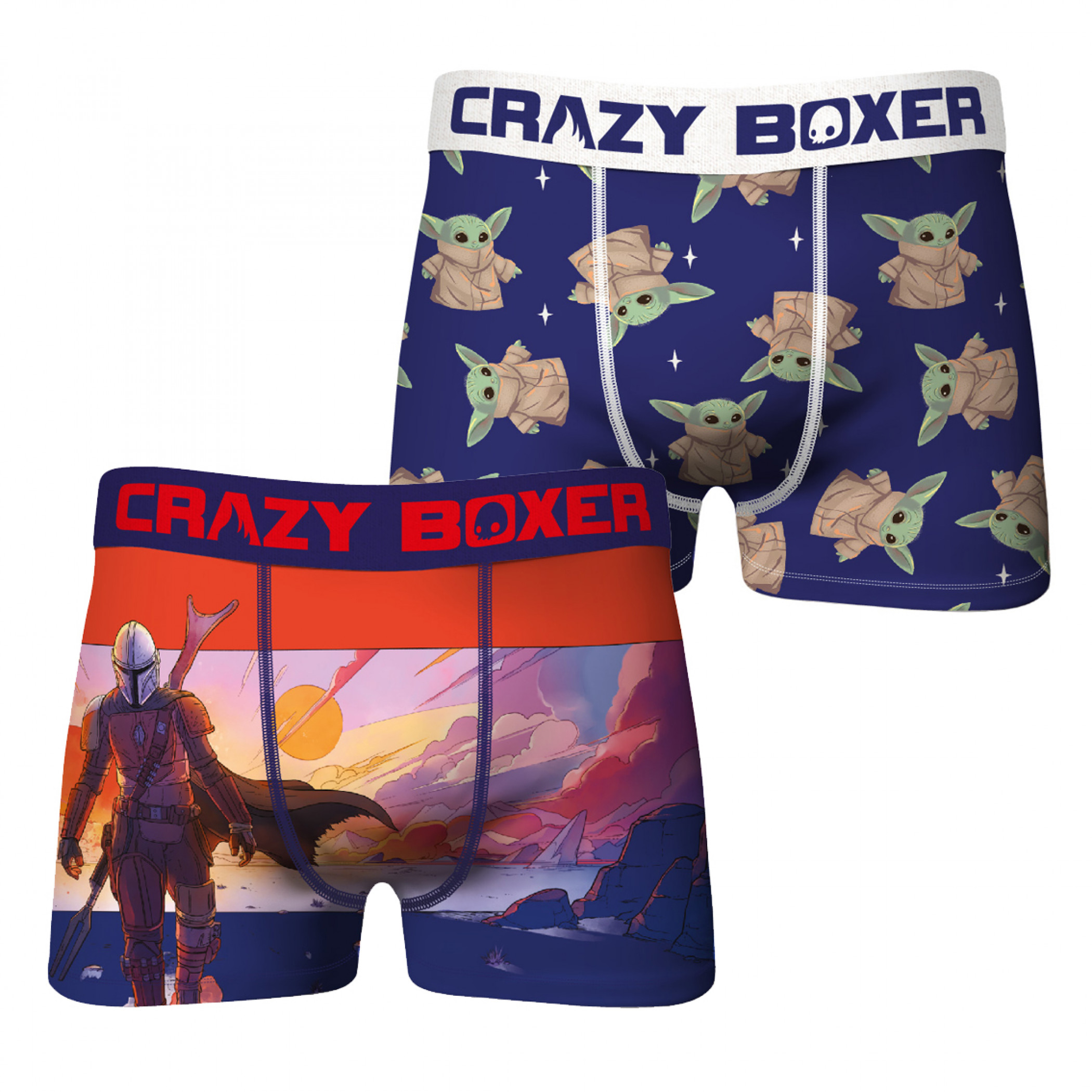 Star Wars The Mandalorian Landscape & The Child All Over Print 2-Pack of Crazy Boxer Briefs