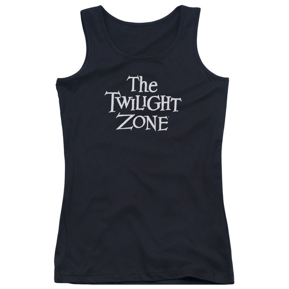 Twilight Zone Logo Black Juniors Tank Top