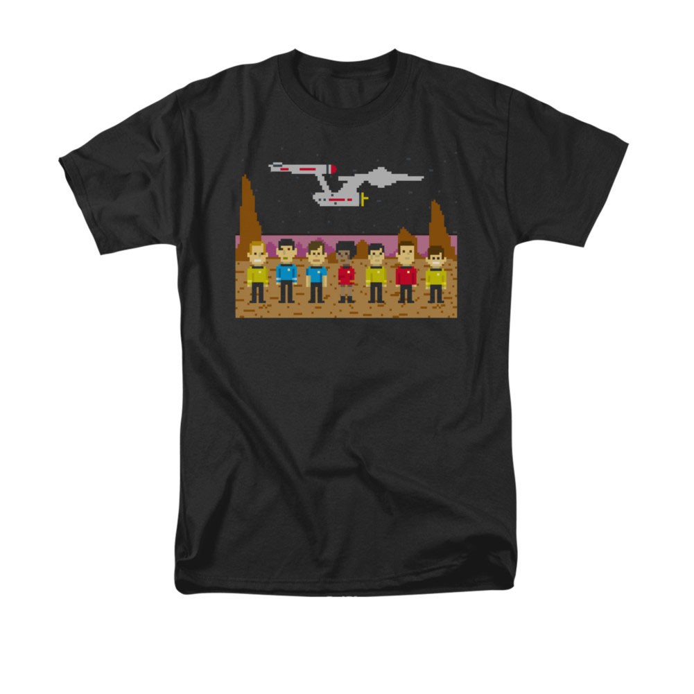 Star Trek TOS Trexel Pixel 8-Bit Black T-Shirt