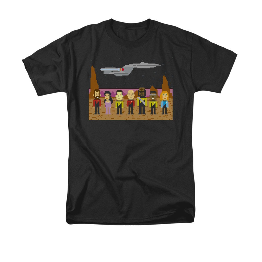 Star Trek TNG Trexel 8-Bit Pixel Black T-Shirt