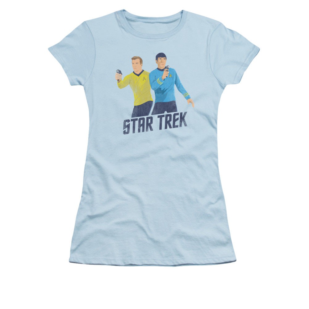 Star Trek Phasers Ready Blue Juniors T-Shirt