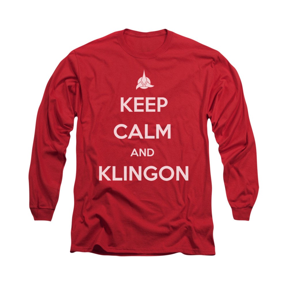 Star Trek Keep Calm And Klingon Red Long Sleeve T-Shirt
