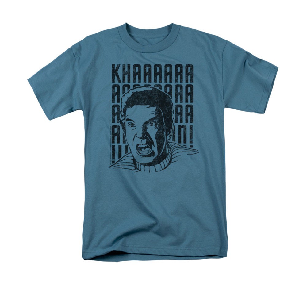 Star Trek Kirk Khan Yell Blue Tee Shirt